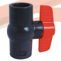 Upvc Compact Ball Valve Red Handle Grey Body 